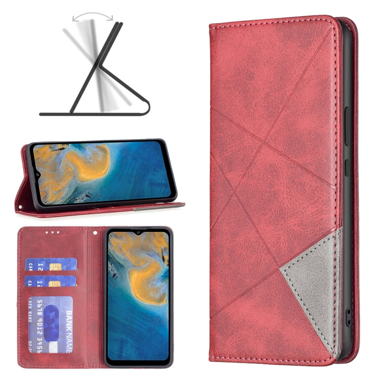For ZTE Blade A51 Prismatic Invisible Magnetic Leather Phone Case
