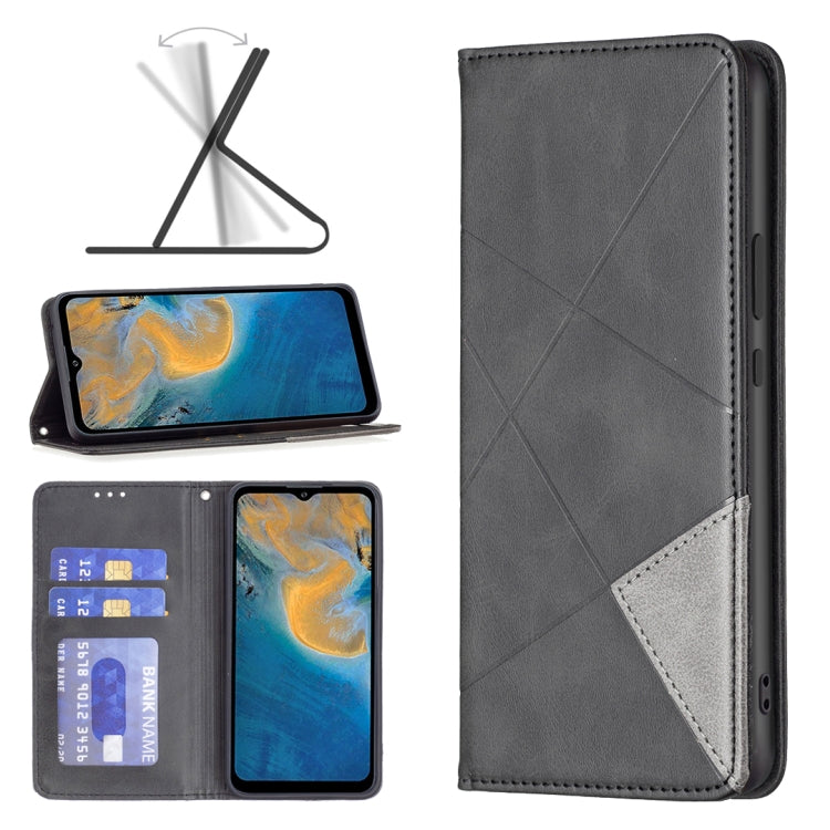 For ZTE Blade A51 Prismatic Invisible Magnetic Leather Phone Case