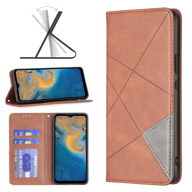 For ZTE Blade A51 Prismatic Invisible Magnetic Leather Phone Case