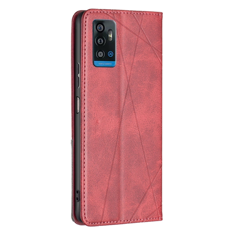 For ZTE Blade A71 Prismatic Invisible Magnetic Leather Phone Case