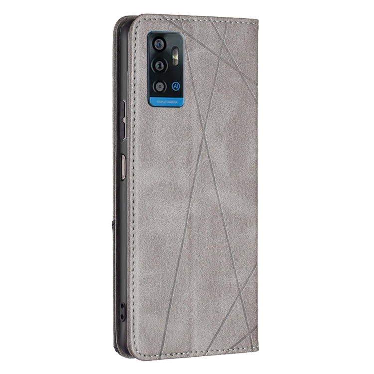 For ZTE Blade A71 Prismatic Invisible Magnetic Leather Phone Case