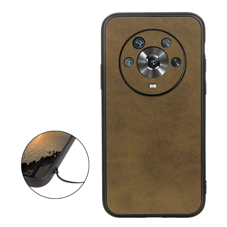 For Honor Magic4 Two-color Calf Texture PU Phone Case
