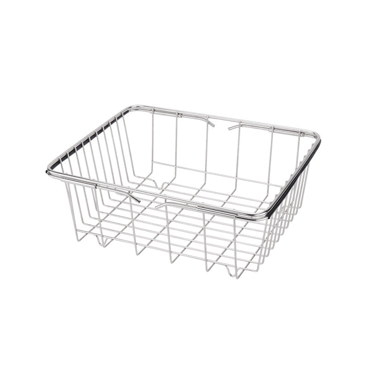 Kitchen Dish Drainer Sink Drain Basket Washing Vegetable Fruit Drying Holder Stainless Steel Adjustable Rack, Size:Ordinary Style