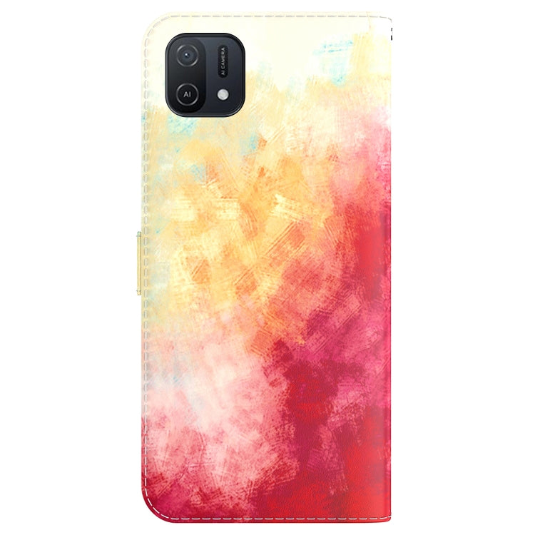 For OPPO A16K Watercolor Pattern Horizontal Flip Leather Phone Case