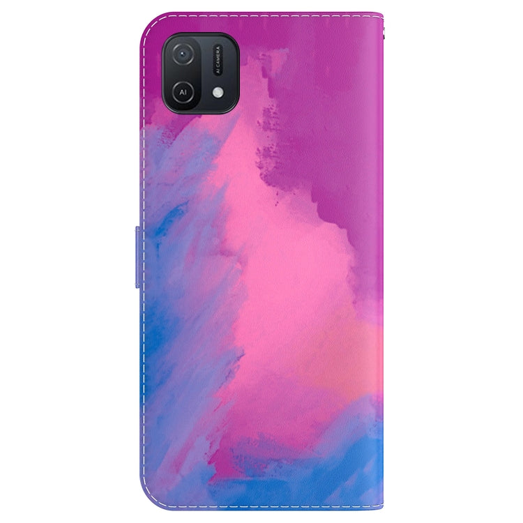 For OPPO A16K Watercolor Pattern Horizontal Flip Leather Phone Case