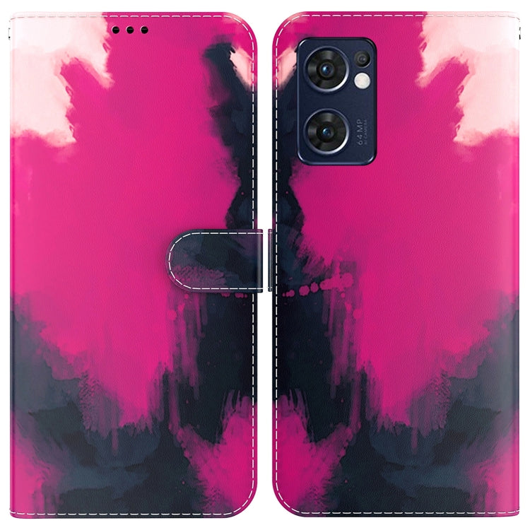 For OPPO Reno7 5G Foreign Version & Taiwan Version / Find X5 Lite Watercolor Pattern Horizontal Flip Leather Phone Case