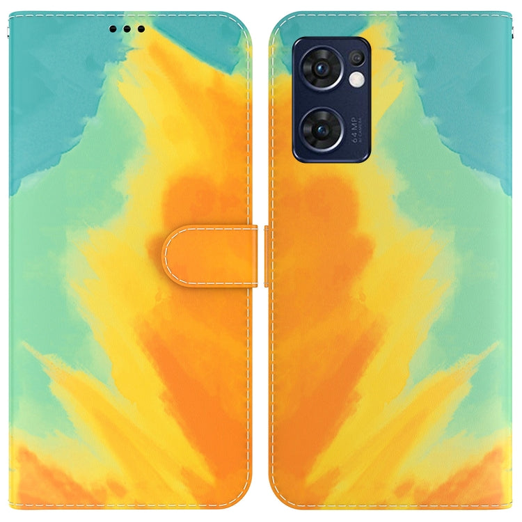 For OPPO Reno7 5G Foreign Version & Taiwan Version / Find X5 Lite Watercolor Pattern Horizontal Flip Leather Phone Case
