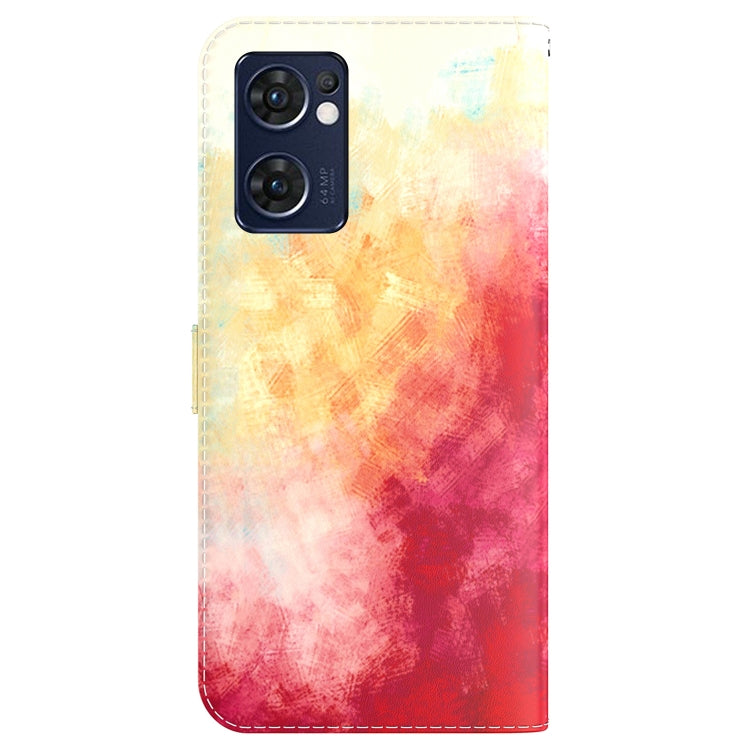 For OPPO Reno7 5G Foreign Version & Taiwan Version / Find X5 Lite Watercolor Pattern Horizontal Flip Leather Phone Case