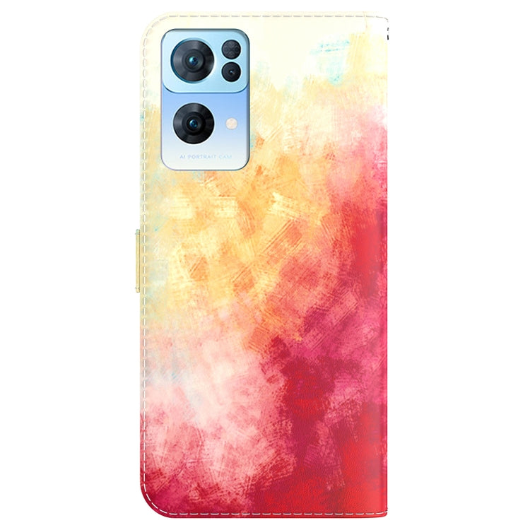 For OPPO Reno7 Pro 5G Watercolor Pattern Horizontal Flip Leather Phone Case