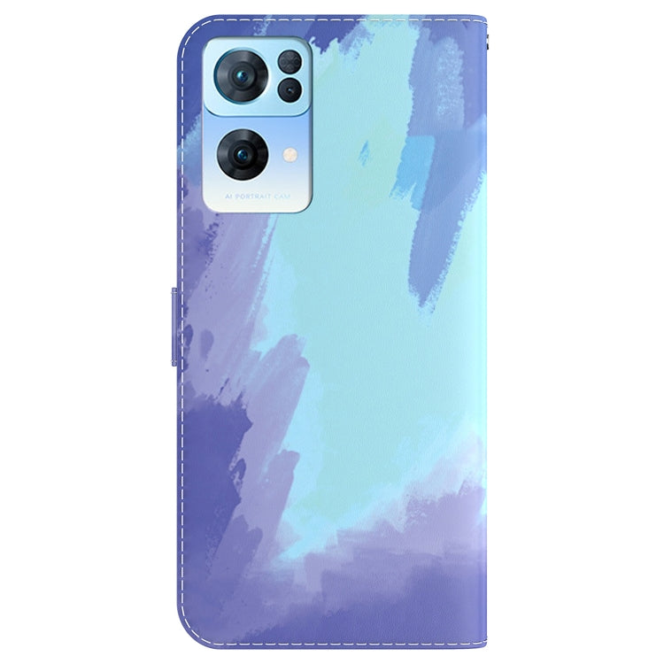 For OPPO Reno7 Pro 5G Watercolor Pattern Horizontal Flip Leather Phone Case