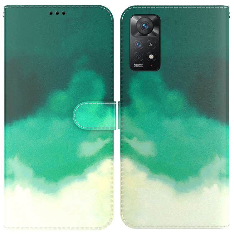 For Xiaomi Redmi Note 11 Pro 5G / 4G Foreign Version Watercolor Pattern Horizontal Flip Leather Phone Case