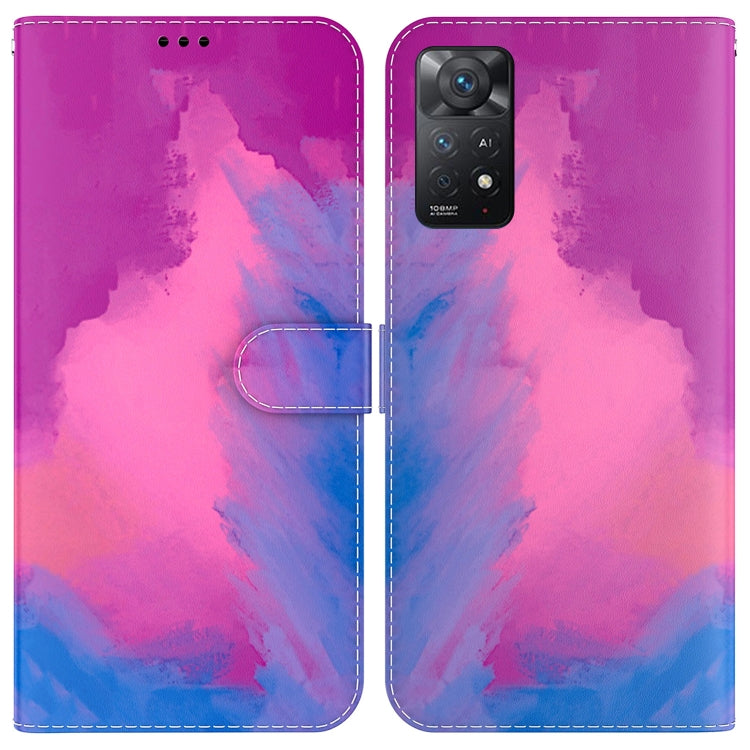 For Xiaomi Redmi Note 11 Pro 5G / 4G Foreign Version Watercolor Pattern Horizontal Flip Leather Phone Case
