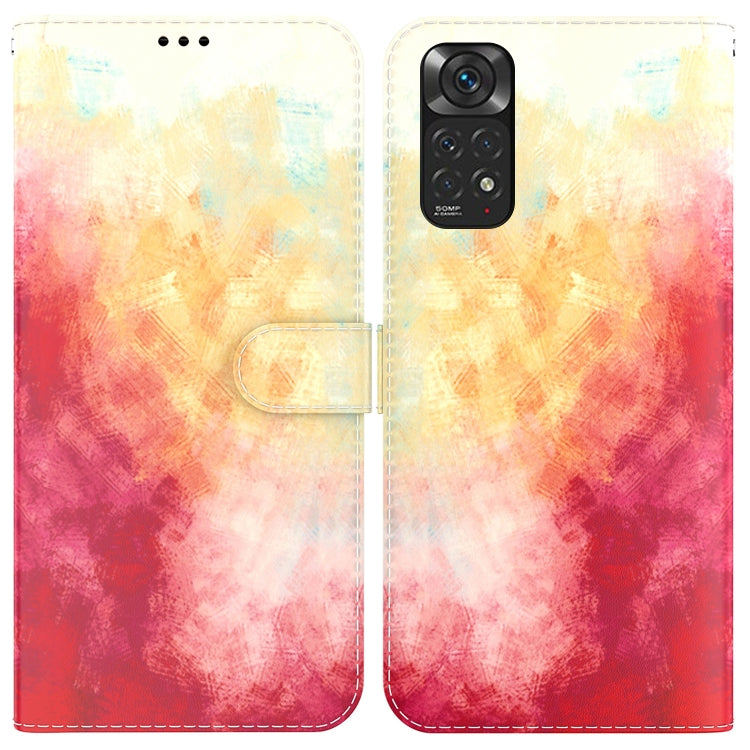 For Xiaomi Redmi Note 11 Foreign Version / Note 11S Watercolor Pattern Horizontal Flip Leather Phone Case
