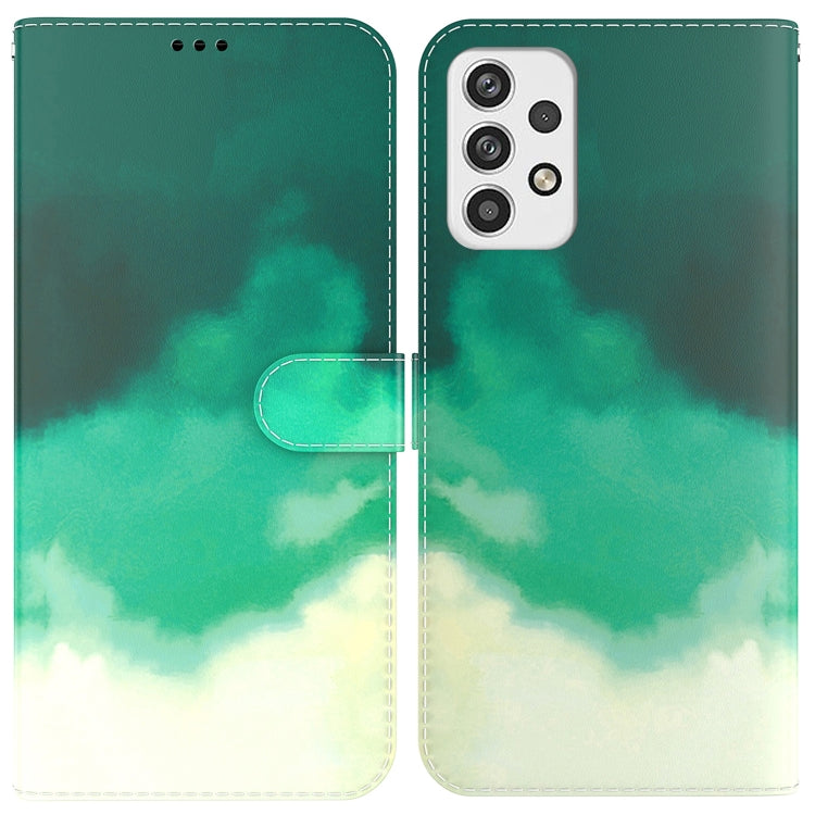 For Samsung Galaxy A23 Watercolor Pattern Horizontal Flip Leather Phone Case
