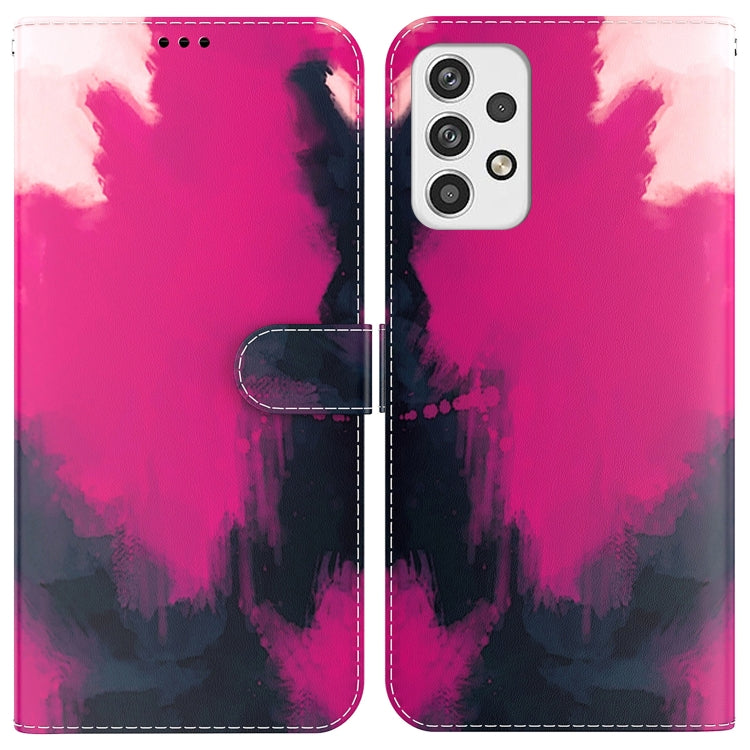 For Samsung Galaxy A23 Watercolor Pattern Horizontal Flip Leather Phone Case