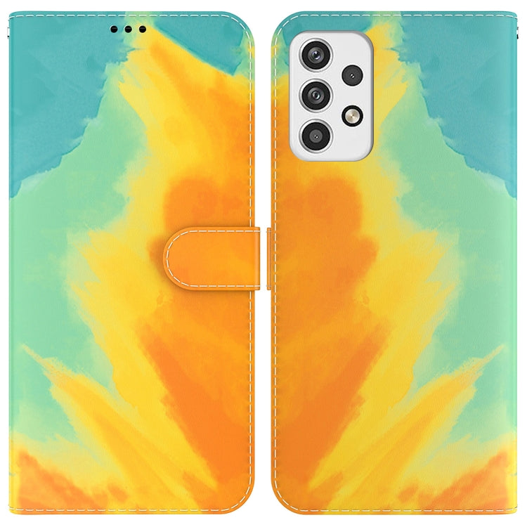 For Samsung Galaxy A23 Watercolor Pattern Horizontal Flip Leather Phone Case