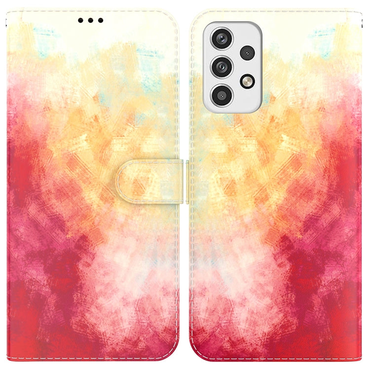 For Samsung Galaxy A23 Watercolor Pattern Horizontal Flip Leather Phone Case