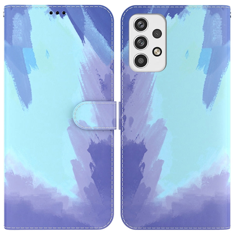 For Samsung Galaxy A23 Watercolor Pattern Horizontal Flip Leather Phone Case