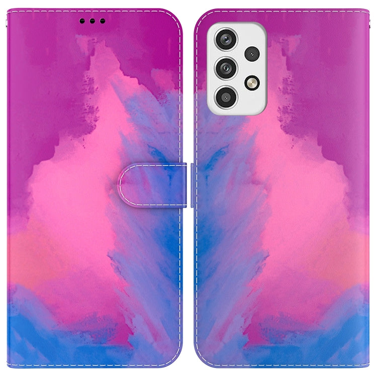 For Samsung Galaxy A23 Watercolor Pattern Horizontal Flip Leather Phone Case