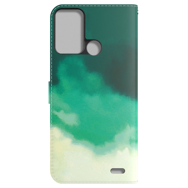 For ZTE Blade A52 Watercolor Pattern Horizontal Flip Leather Phone Case