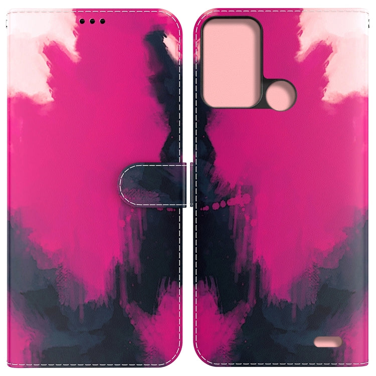 For ZTE Blade A52 Watercolor Pattern Horizontal Flip Leather Phone Case