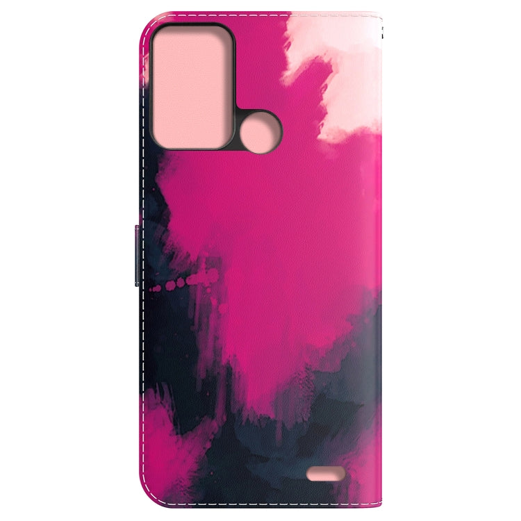 For ZTE Blade A52 Watercolor Pattern Horizontal Flip Leather Phone Case
