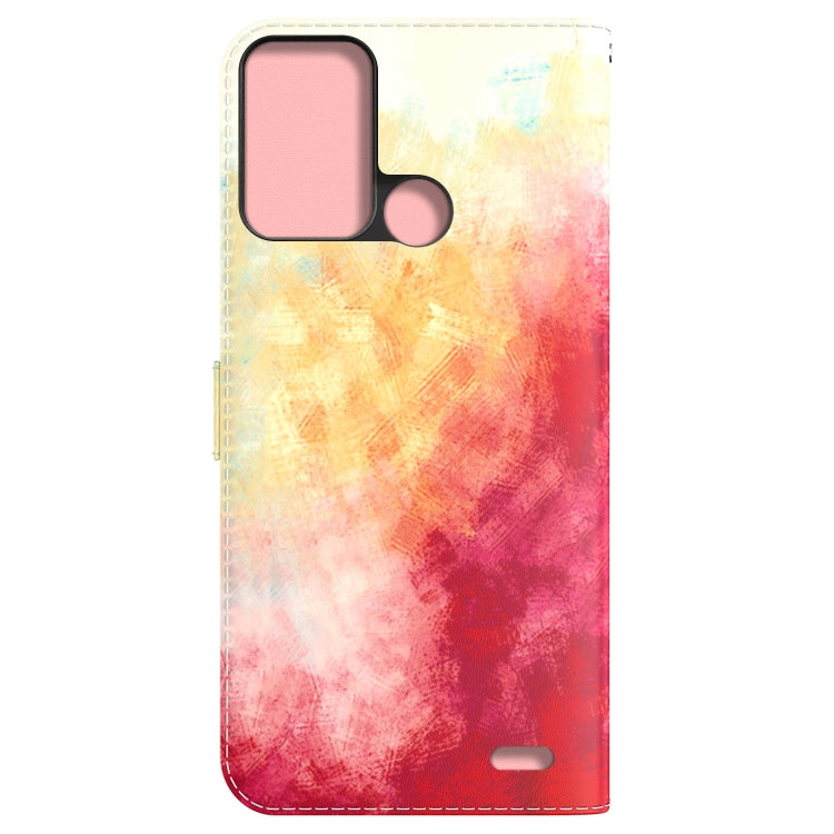 For ZTE Blade A52 Watercolor Pattern Horizontal Flip Leather Phone Case