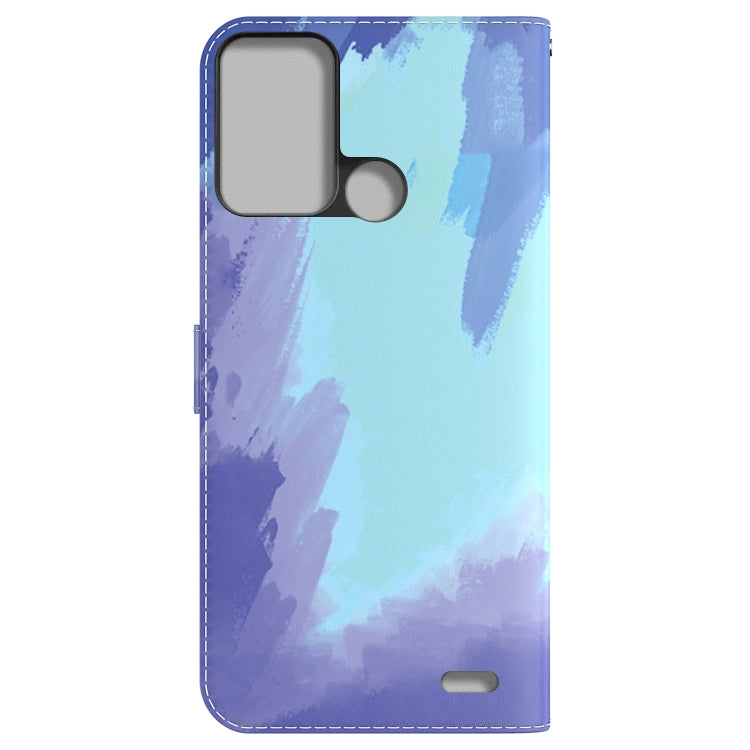 For ZTE Blade A52 Watercolor Pattern Horizontal Flip Leather Phone Case