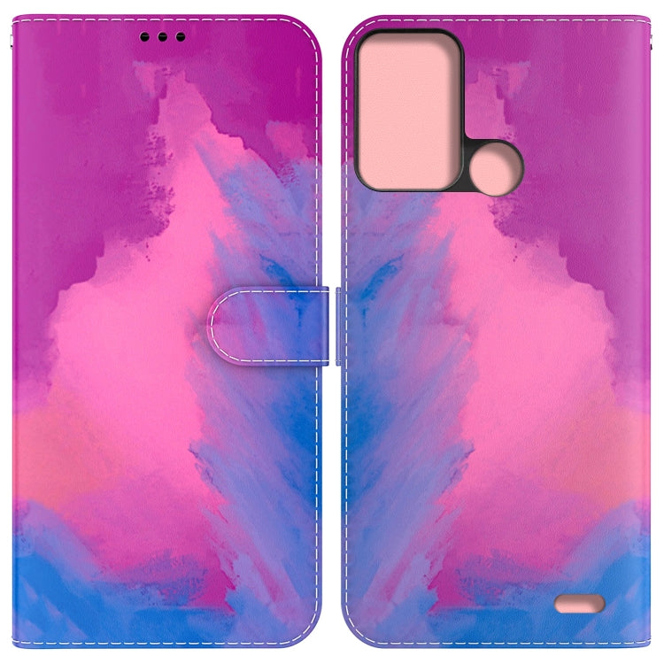 For ZTE Blade A52 Watercolor Pattern Horizontal Flip Leather Phone Case