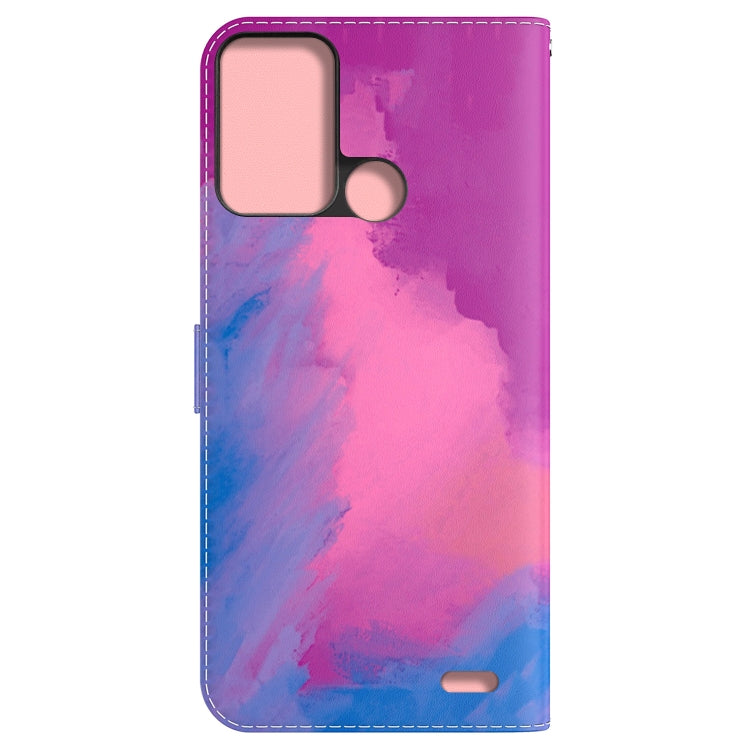 For ZTE Blade A52 Watercolor Pattern Horizontal Flip Leather Phone Case
