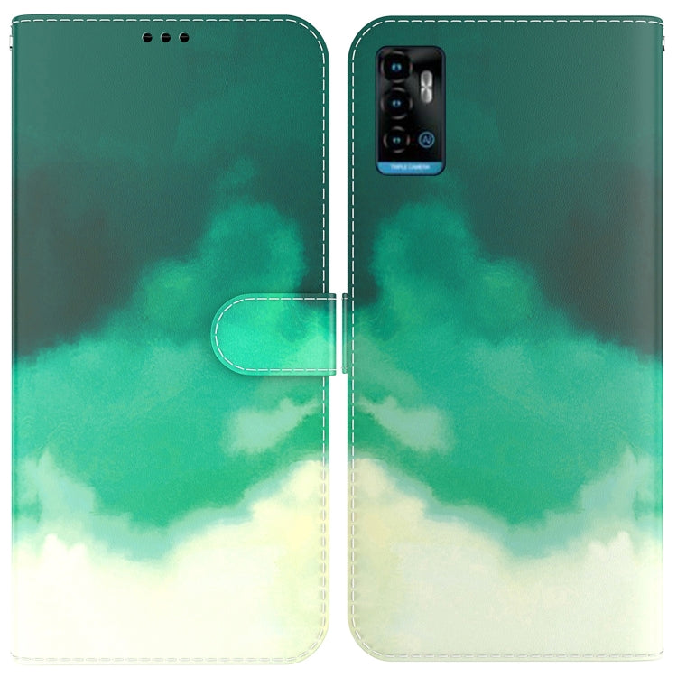 For ZTE Blade A72 / V40 Vita Watercolor Pattern Horizontal Flip Leather Phone Case