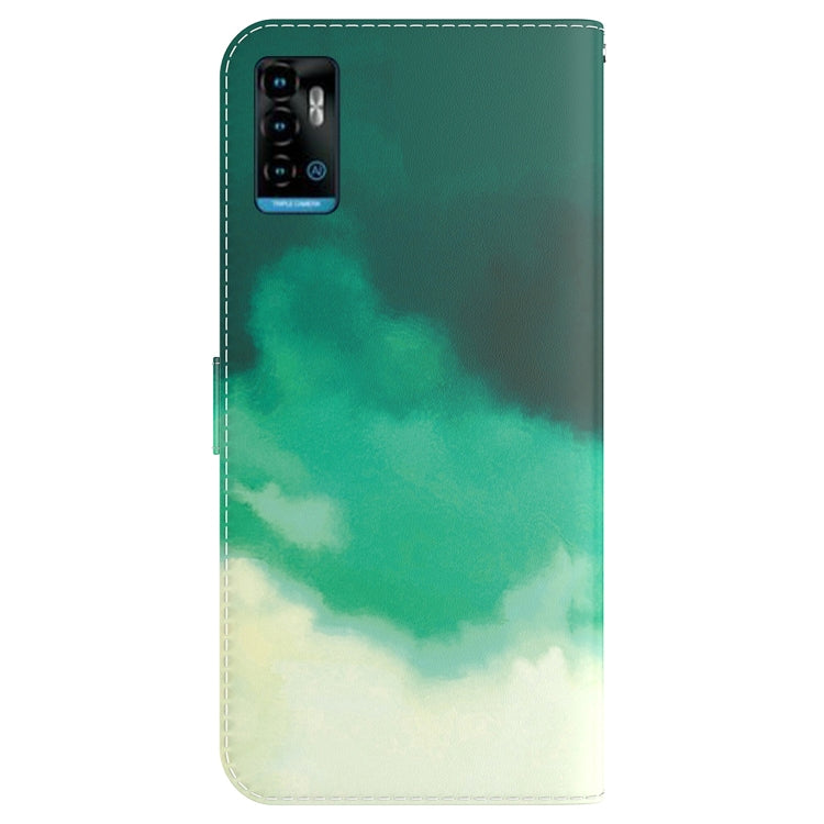For ZTE Blade A72 / V40 Vita Watercolor Pattern Horizontal Flip Leather Phone Case