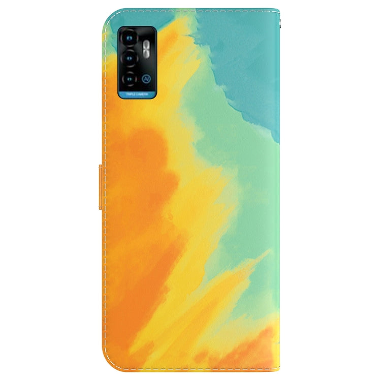 For ZTE Blade A72 / V40 Vita Watercolor Pattern Horizontal Flip Leather Phone Case