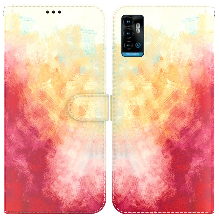 For ZTE Blade A72 / V40 Vita Watercolor Pattern Horizontal Flip Leather Phone Case