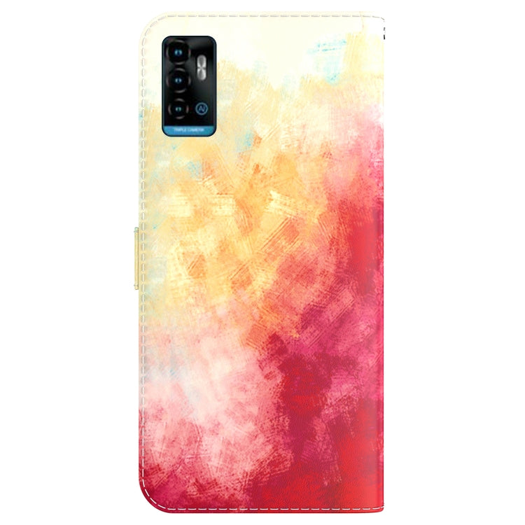 For ZTE Blade A72 / V40 Vita Watercolor Pattern Horizontal Flip Leather Phone Case
