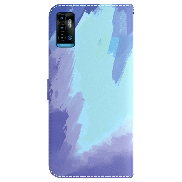 For ZTE Blade A72 / V40 Vita Watercolor Pattern Horizontal Flip Leather Phone Case