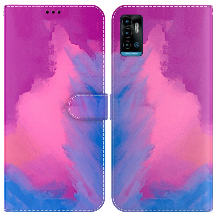 For ZTE Blade A72 / V40 Vita Watercolor Pattern Horizontal Flip Leather Phone Case