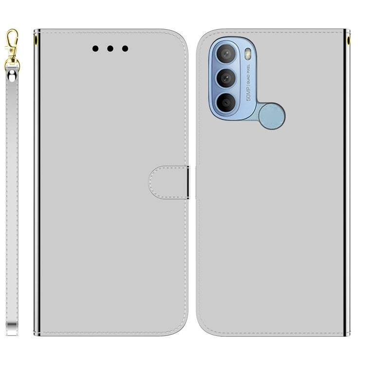 For Motorola Moto G31 4G Brazil Version with Fingerprint Imitated Mirror Surface Horizontal Flip Leather Phone Case