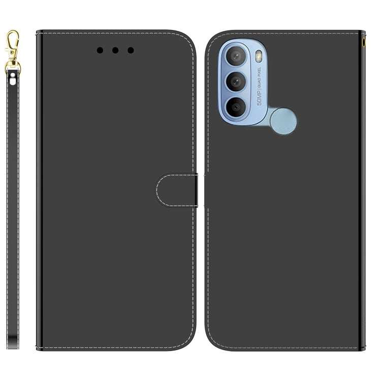 For Motorola Moto G31 4G Brazil Version with Fingerprint Imitated Mirror Surface Horizontal Flip Leather Phone Case