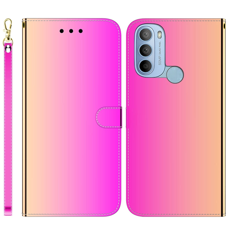 For Motorola Moto G31 4G Brazil Version with Fingerprint Imitated Mirror Surface Horizontal Flip Leather Phone Case