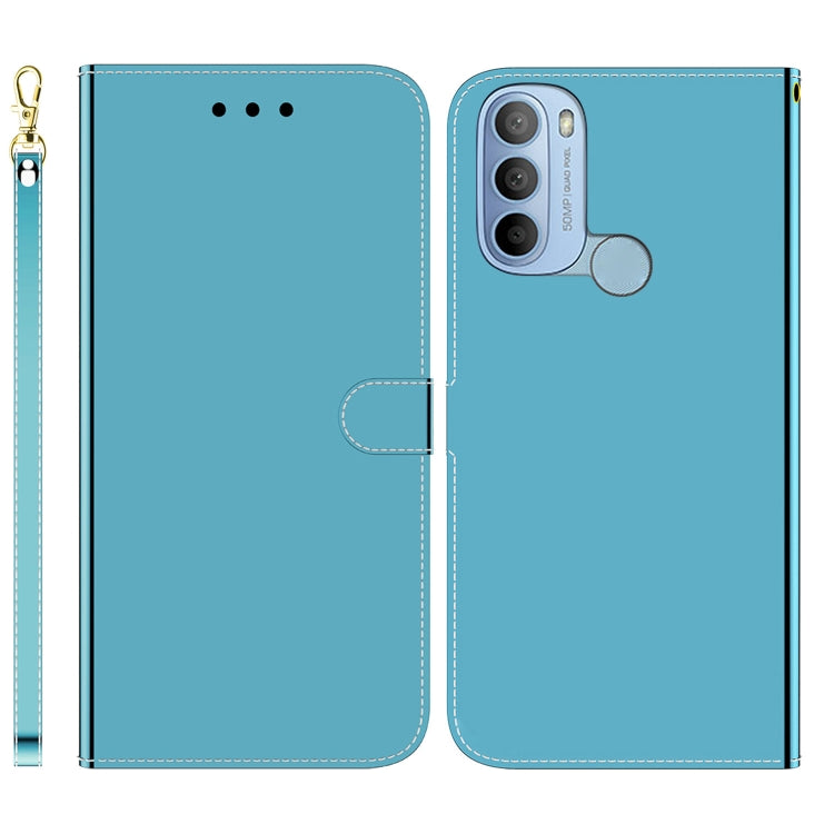 For Motorola Moto G31 4G Brazil Version with Fingerprint Imitated Mirror Surface Horizontal Flip Leather Phone Case