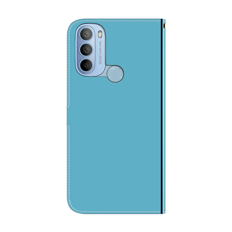 For Motorola Moto G31 4G Brazil Version with Fingerprint Imitated Mirror Surface Horizontal Flip Leather Phone Case