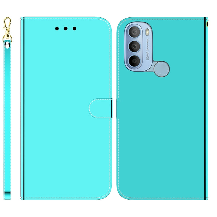 For Motorola Moto G31 4G Brazil Version with Fingerprint Imitated Mirror Surface Horizontal Flip Leather Phone Case