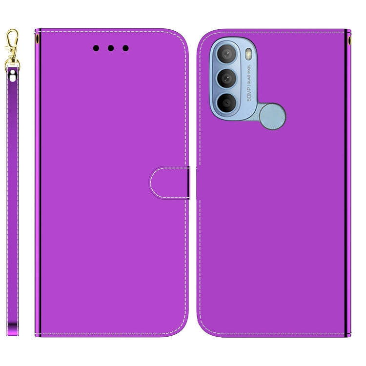 For Motorola Moto G31 4G Brazil Version with Fingerprint Imitated Mirror Surface Horizontal Flip Leather Phone Case