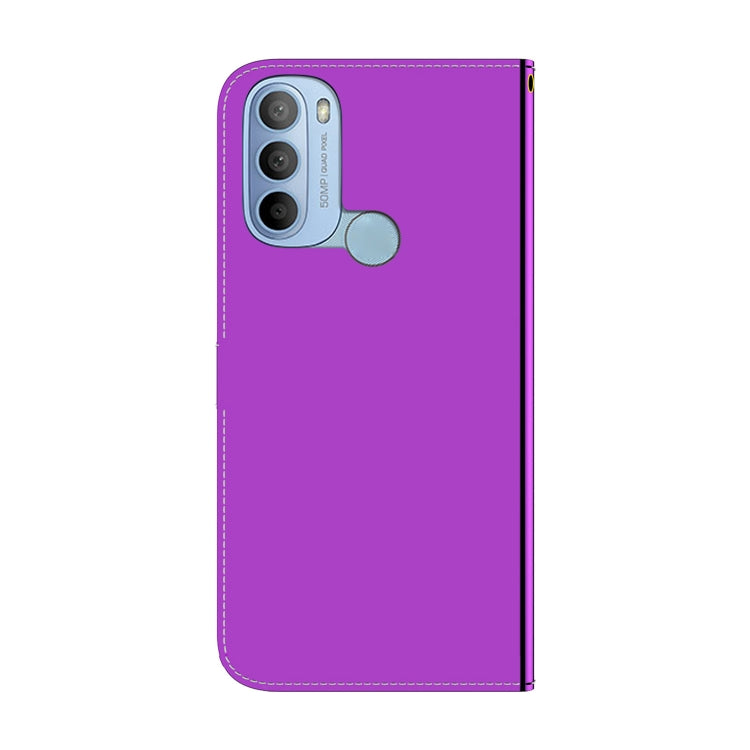 For Motorola Moto G31 4G Brazil Version with Fingerprint Imitated Mirror Surface Horizontal Flip Leather Phone Case