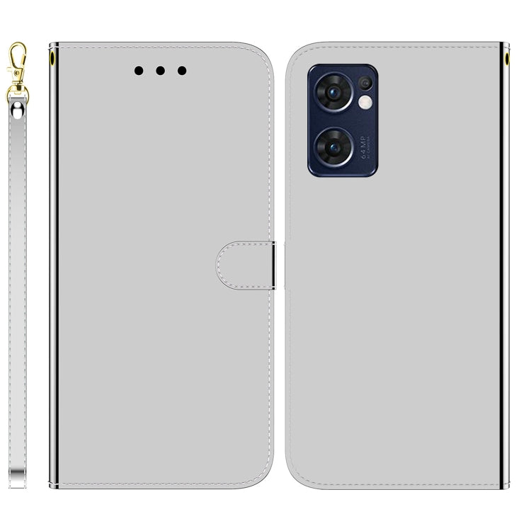 For OPPO Reno7 5G Taiwan Version / Find X5 Lite Imitated Mirror Surface Horizontal Flip Leather Phone Case
