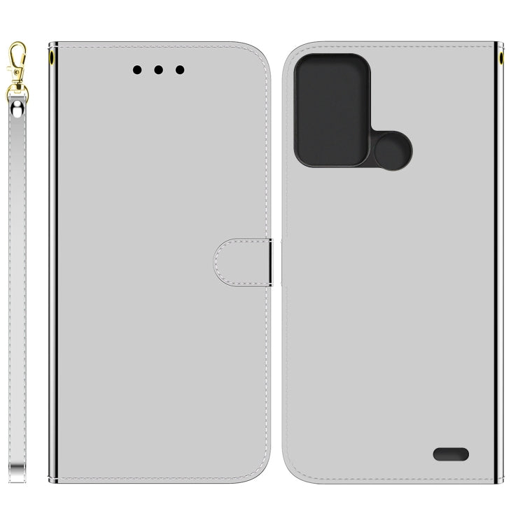 For ZTE Blade A52 Imitated Mirror Surface Horizontal Flip Leather Phone Case