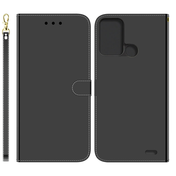 For ZTE Blade A52 Imitated Mirror Surface Horizontal Flip Leather Phone Case