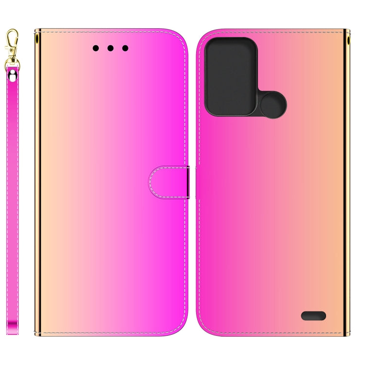For ZTE Blade A52 Imitated Mirror Surface Horizontal Flip Leather Phone Case