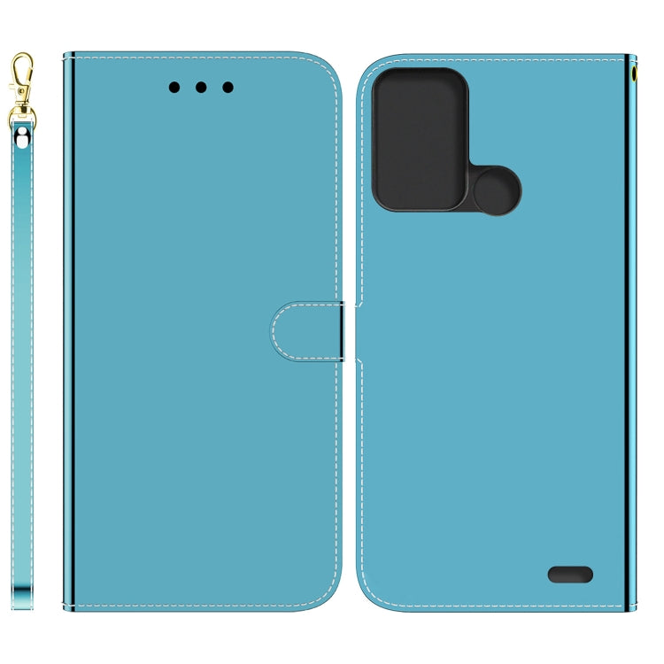 For ZTE Blade A52 Imitated Mirror Surface Horizontal Flip Leather Phone Case